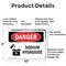 Signmission Sodium Hydroxide Danger Sign, Aluminum, 10in W x 7in L, 2PK OS-2PACK-DS-A-710-L-1576 - alternate 3